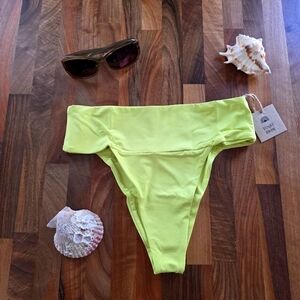 NWT Free People Toast Signature Banded Waist Bikini Bottom In Daiquiri S…